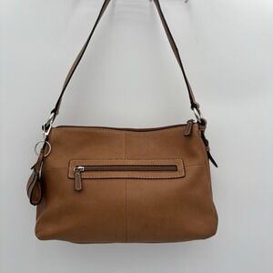 St. John's Bay Women's Shoulder Bag Terra Cotta Cowhide Leather Outside Pocket